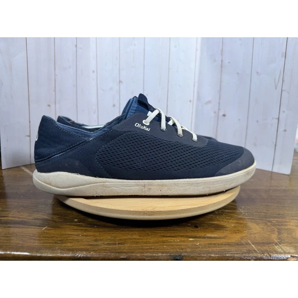 OluKai‎ Sneakers Mens 11.5 Blue Moku Pae Boat Shoes Mesh Breathable Drop-In Heel